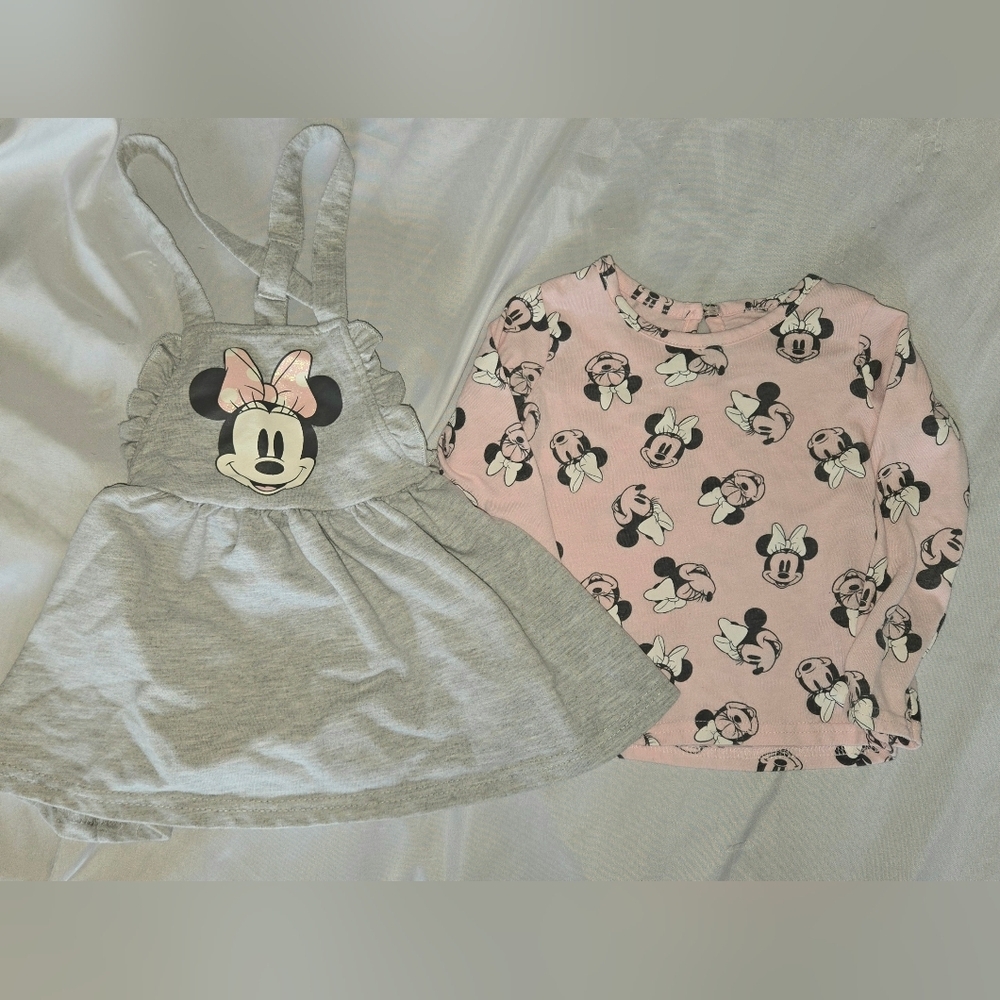 Disney Gray and Pink Minnie Mouse Kids Matching Set